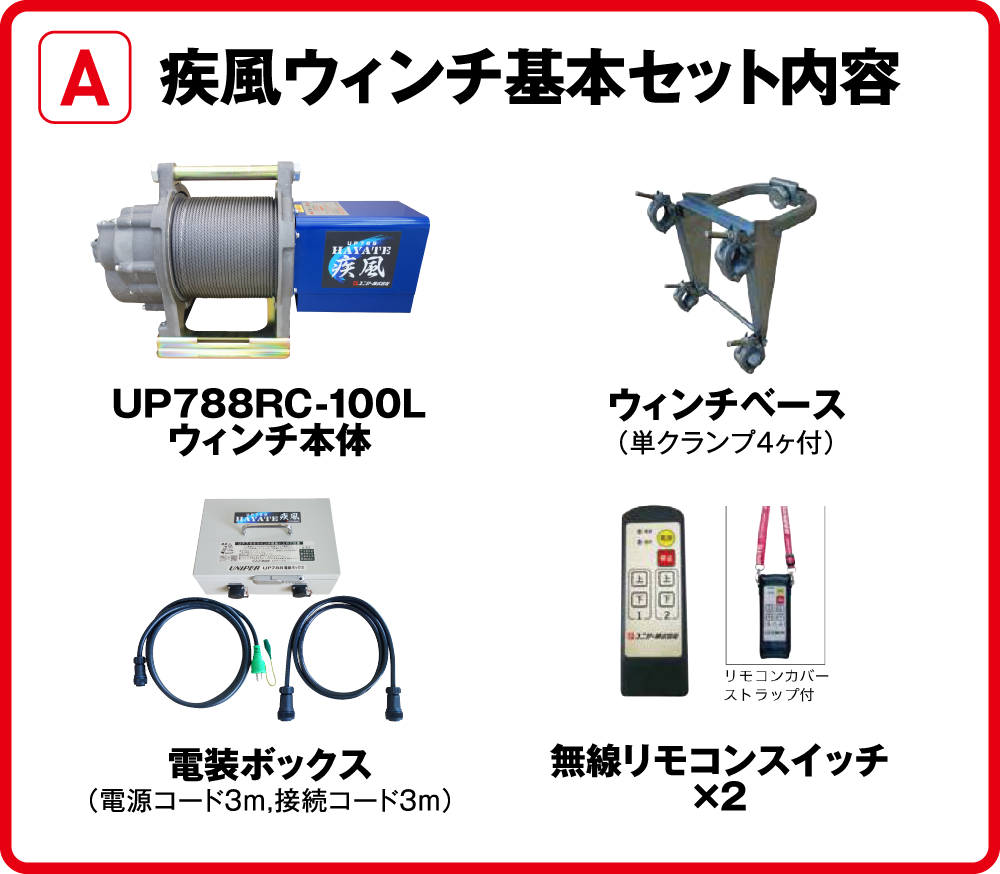 新型疾風ウィンチ基本セット内容