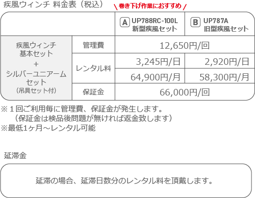 疾風レンタル料金