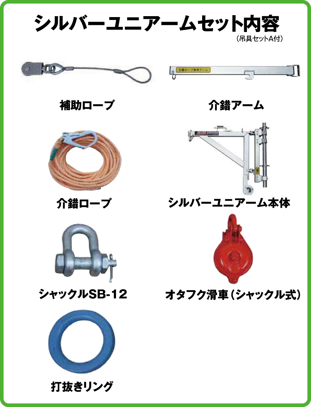 シルバーユニアームセット内容